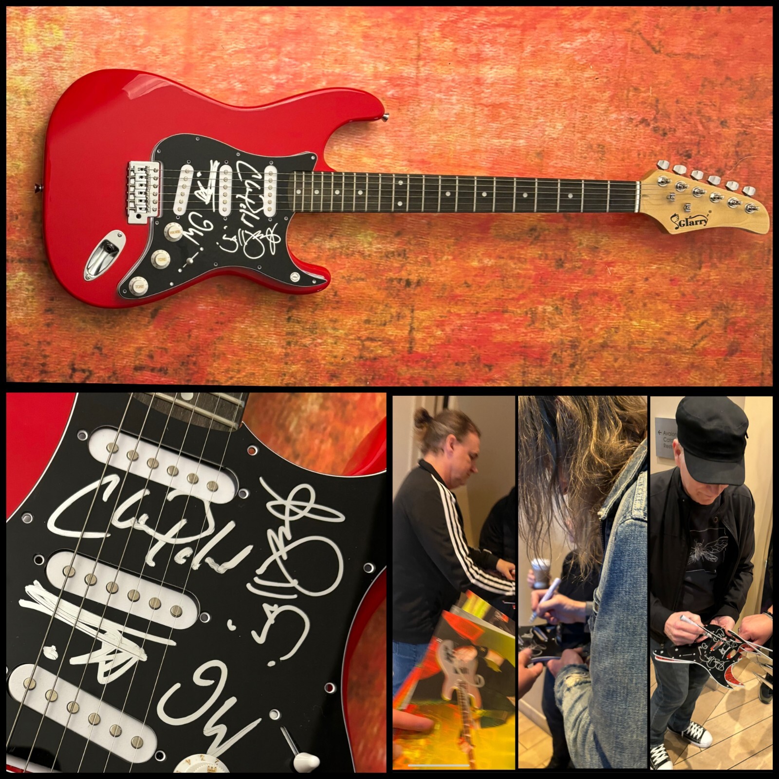 GFA Chris Poland x4 Band Members  * MEGADETH *  Signed Electric Guitar PROOF COA