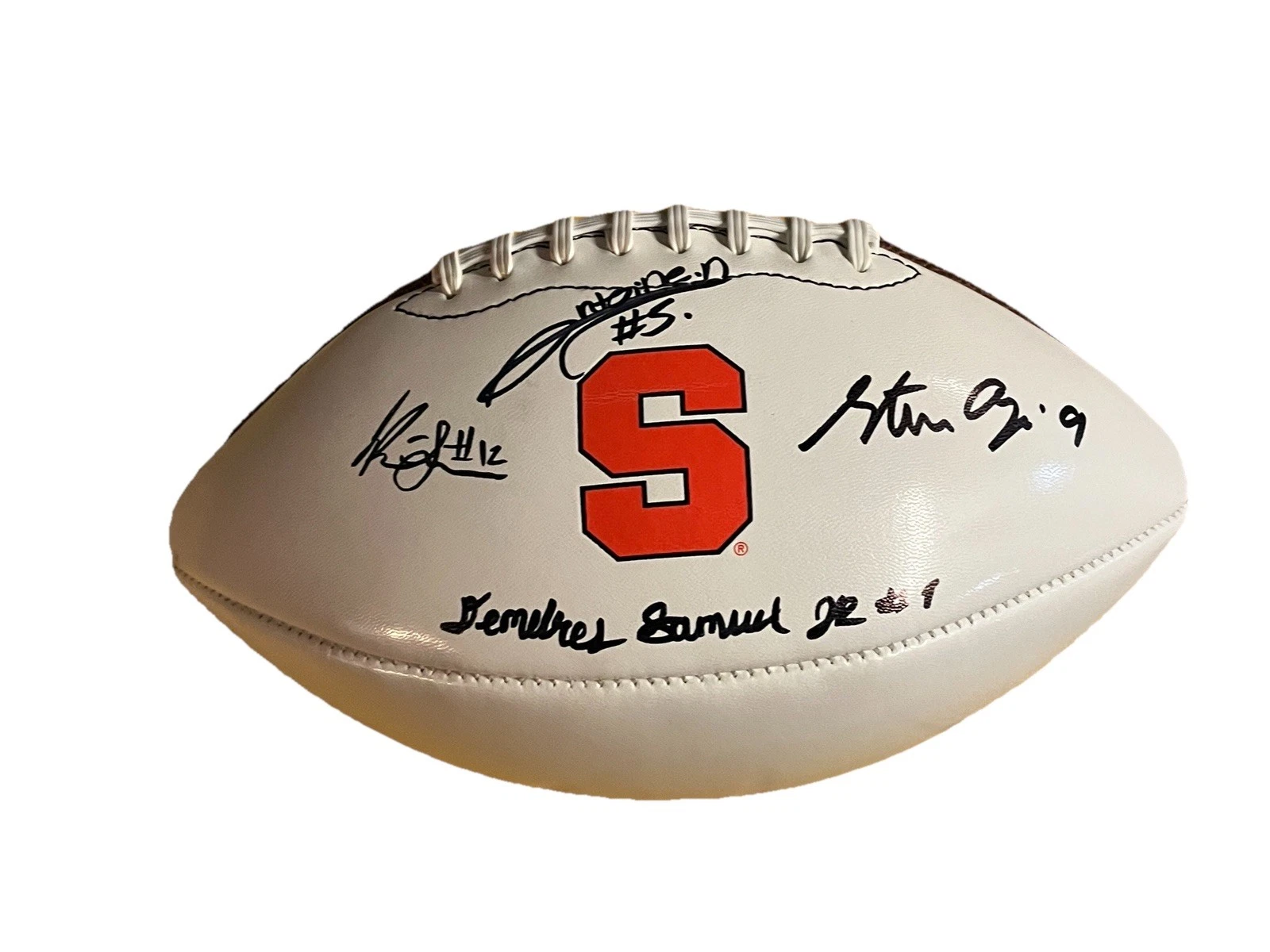 SYRACUSE ORANGE JUSTUS ROSS-SIMMONS STEVE ANGELI  SIGNED AUTO LOGO BALL *2 COA
