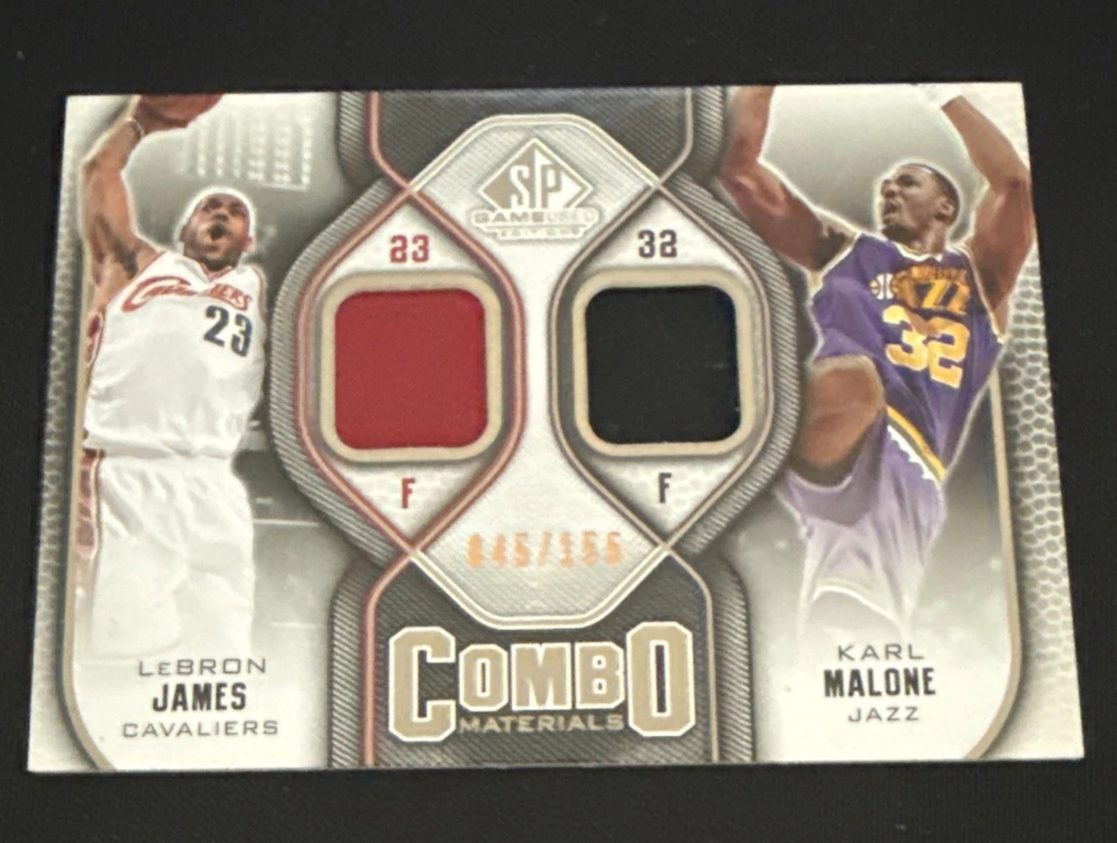 Lebron James / Karl Malone 2009 UD SP Game Used Combo Materials #'d 45/155