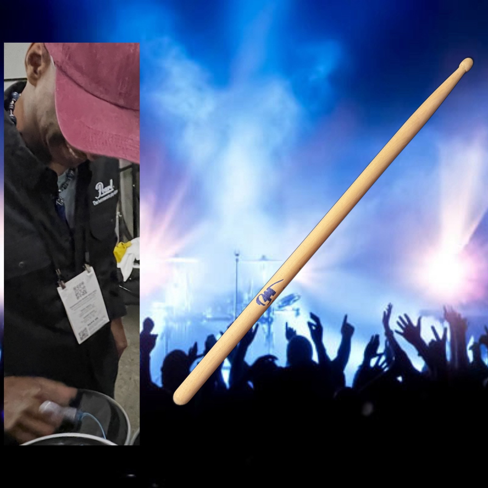 GFA David Bowie Let's Dance Drummer  * OMAR HAKIM *  Signed Drumstick PROOF COA