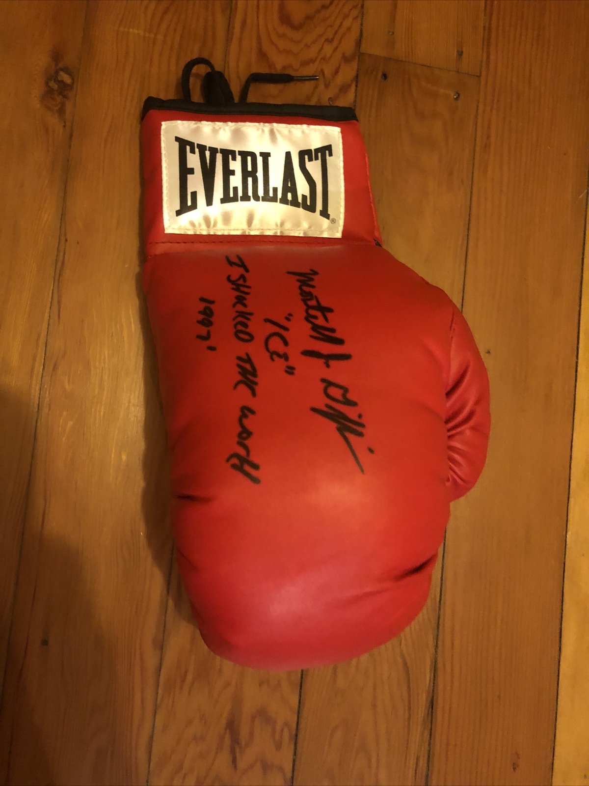 Montell Ice Griffin Signed Everlast Boxing Glove Lt Heavyweight Champ Toney Roy