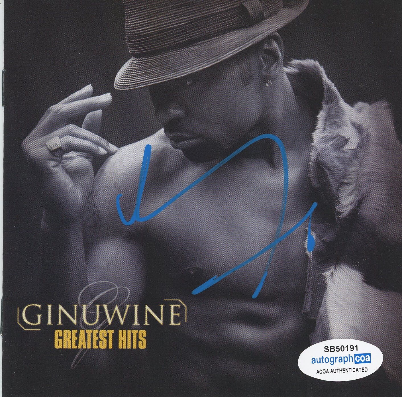 GINUWINE SIGNED AUTOGRAPH GREATEST HITS CD ACOA PONY