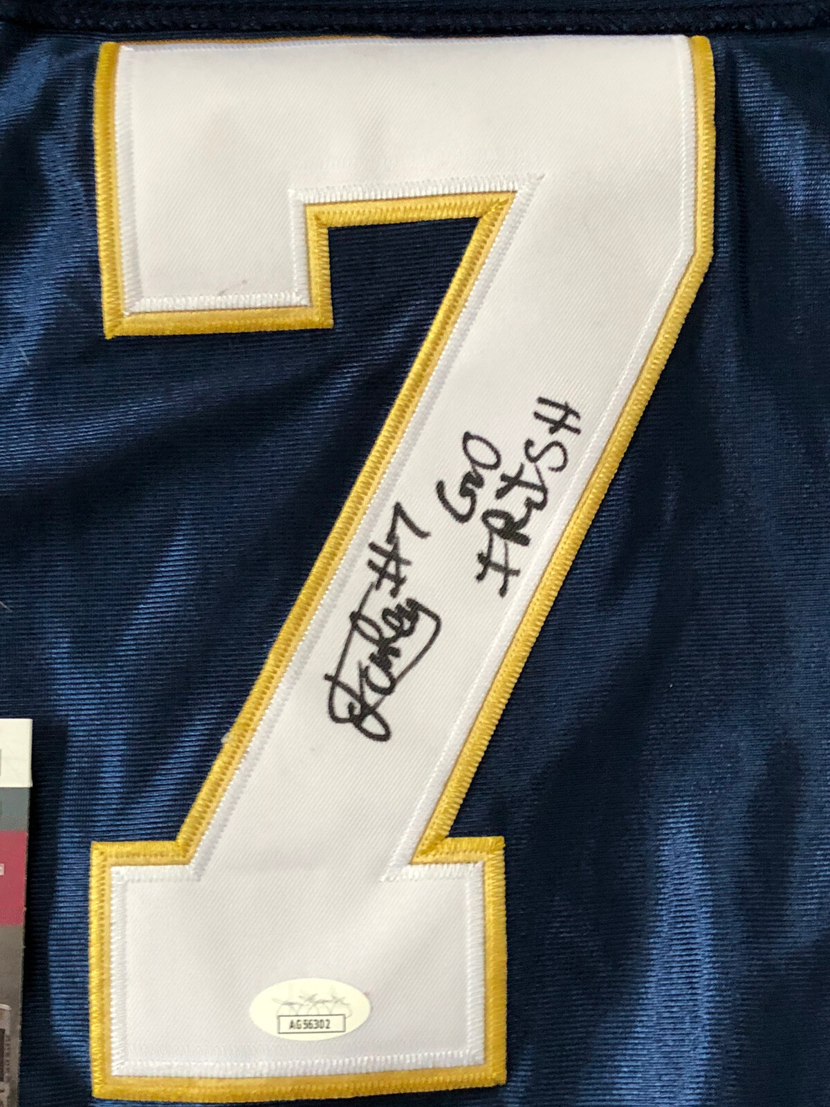 Isaiah Foskey Signed Notre Dame College Blue Football Jersey (JSA)