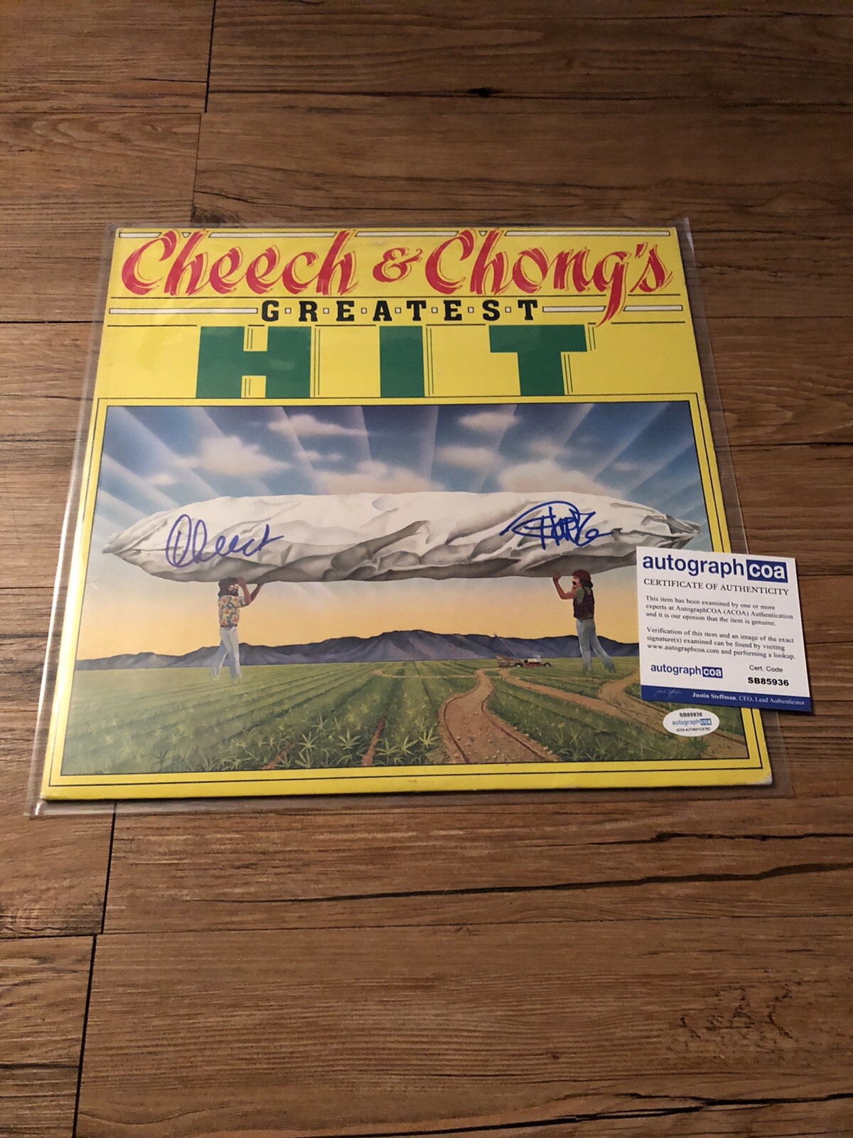 CHEECH AND CHONG Greatest Hit SIGNED Vinyl ACOA COA COMEDY LEGENDS