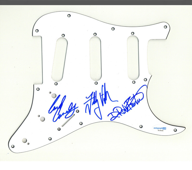 THE RODS SIGNED AUTOGRAPH  GUITAR PICKGUARD ACOA DAVID FEINSTEIN METAL BAND