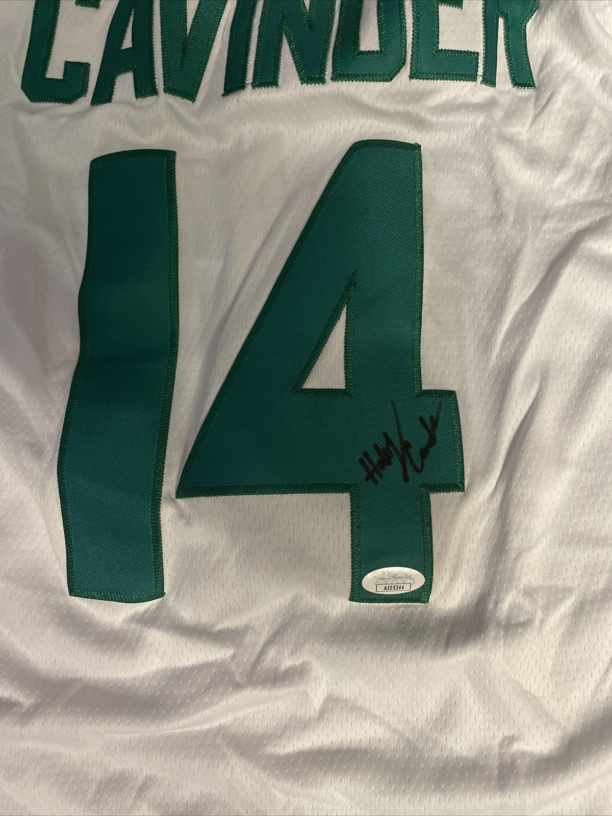 MIAMI HURRICANES- HALEY CAVINDER SIGNED AUTOGRAPHED JERSEY JSA COA CAVINDER TWIN