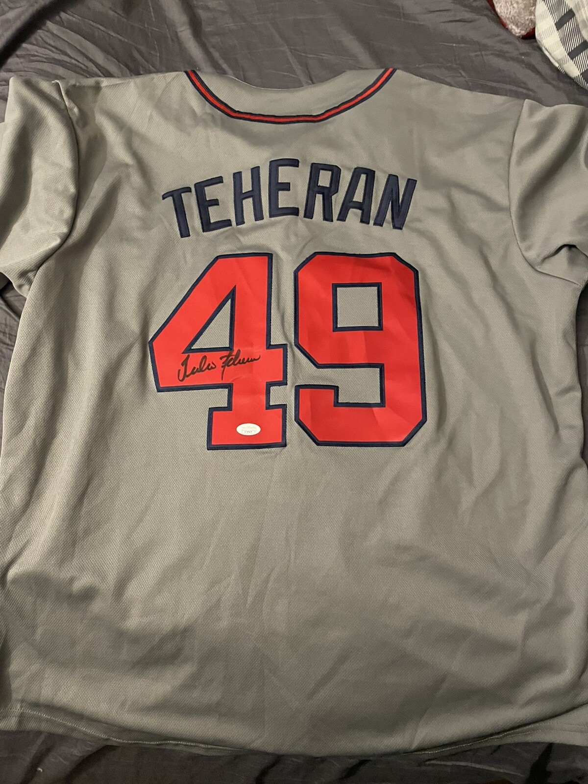Julio Teheran Atlanta Braves Signed Autographed  Baseball Jersey size XXL JSA