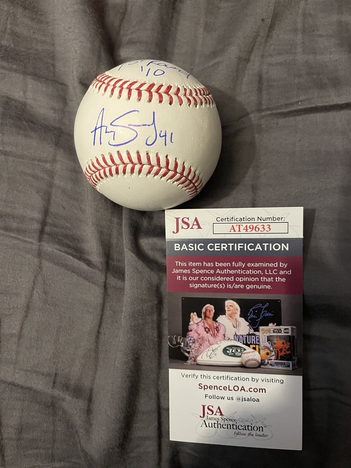 TORONTO BLUE JAYS-AARON SANCHEZ SIGNED AUTO BALL ROMLB JSA COA INSCRIPTION RARE