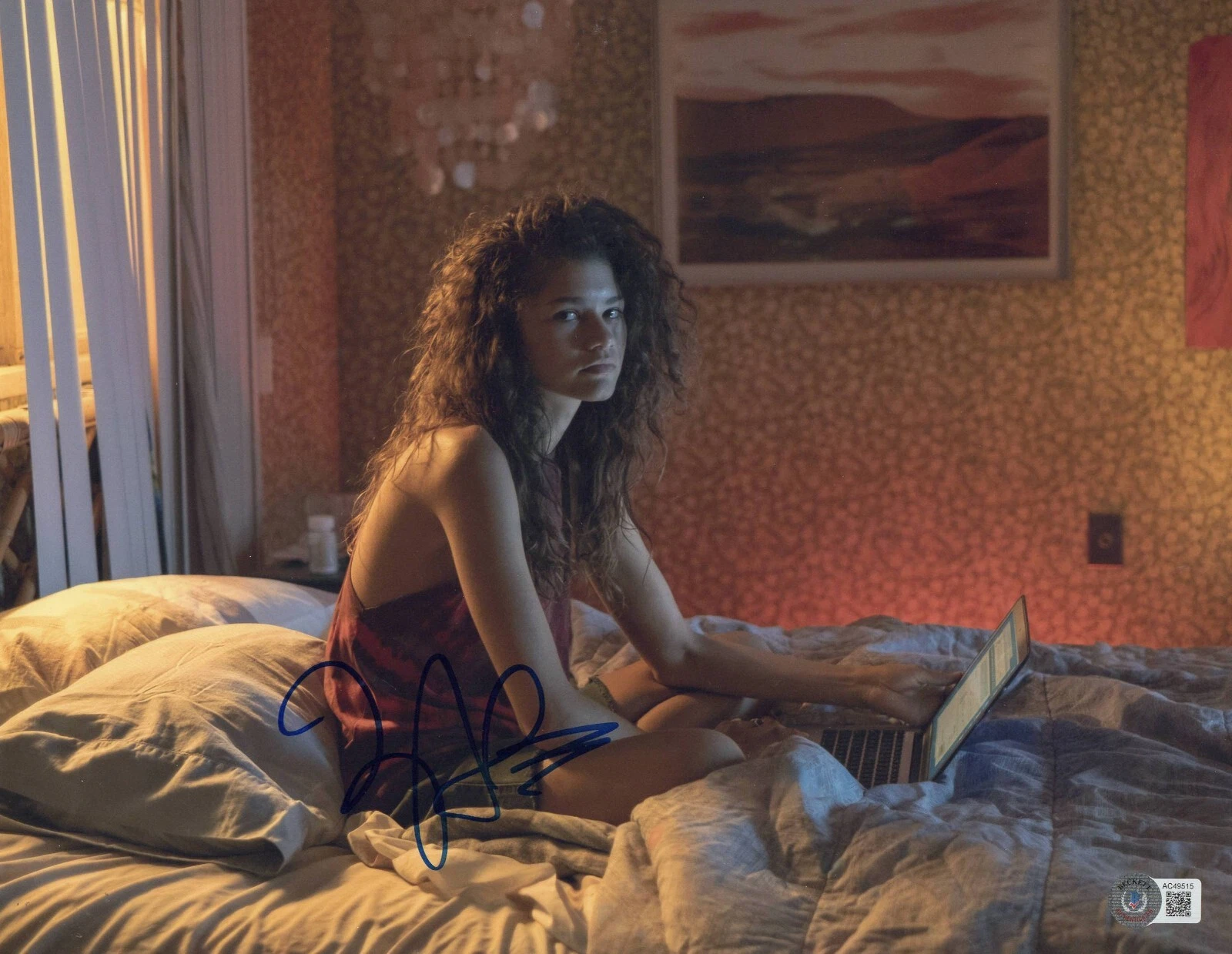Zendaya Signed 11x14 Photo Euphoria Authentic Autograph Beckett LOA