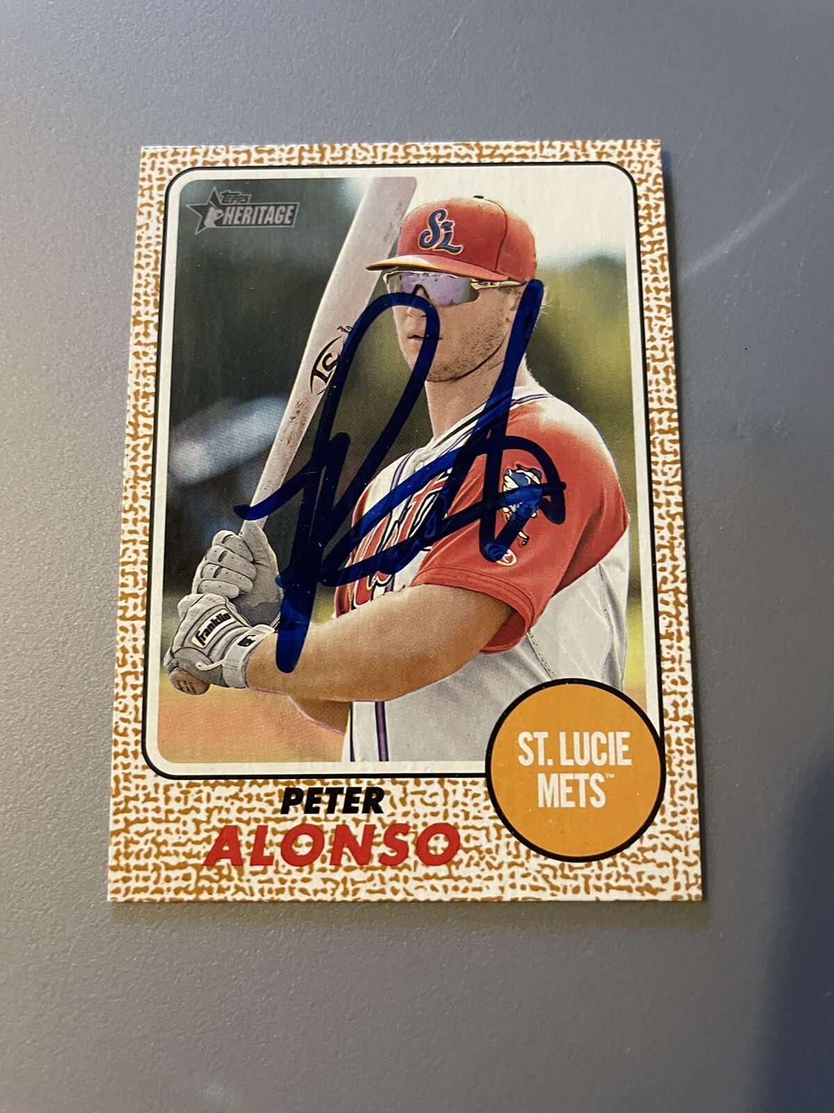 2017 Topps Heritage Minors Autographs Pete Alonso Rookie Auto PSA COA STAR METS