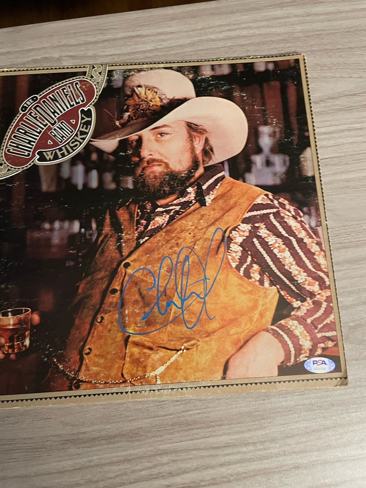 Charlie Daniels Signed Album Cover Whiskey With LP Autographed Very Rare PSA COA