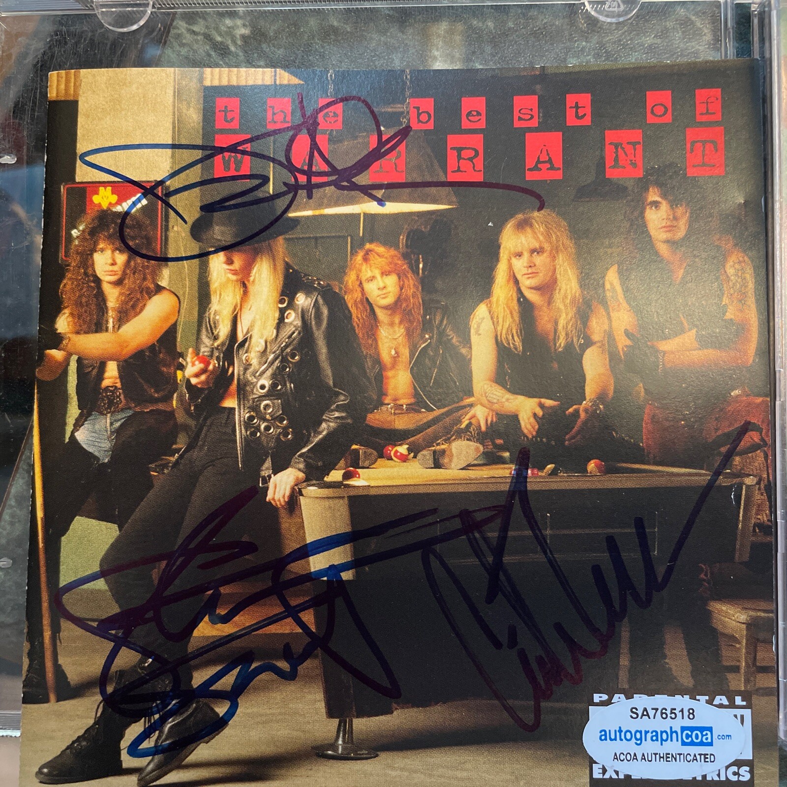 WARRANT SIGNED JOEY ALLEN STEVEN SWEET ERIK TURNER THE BEST OF WARRANT  CD ACOA