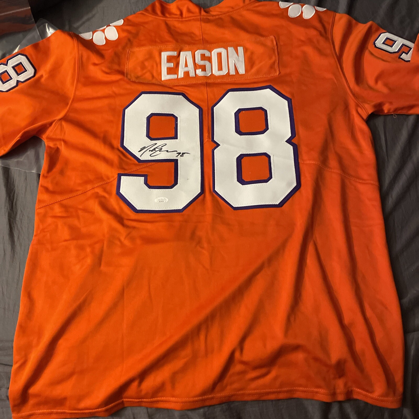 CLEMSON TIGERS- NICK EASON SIGNED AUTOGRAPH JERSEY JSA COA FOOTBALL Rare Look
