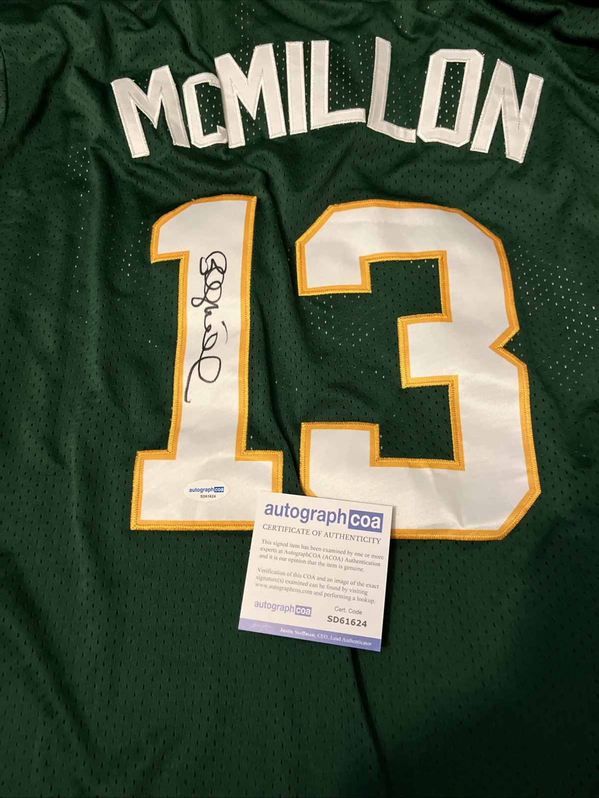 OAKLAND ATHLETICS- BILLY MCMILLON SIGNED AUTOGRAPH JERSEY COA MONEYBALL ACOA COA