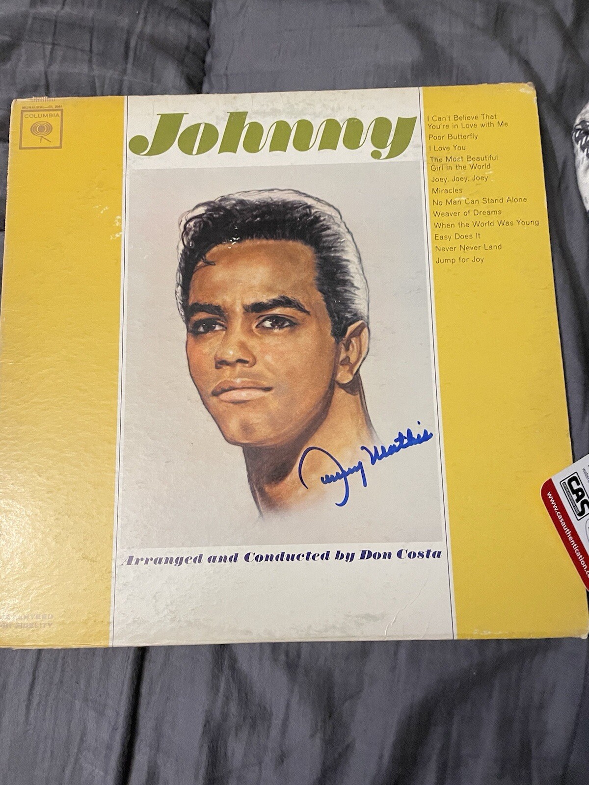 JOHNNY MATHIS SIGNED JOHNNY 12