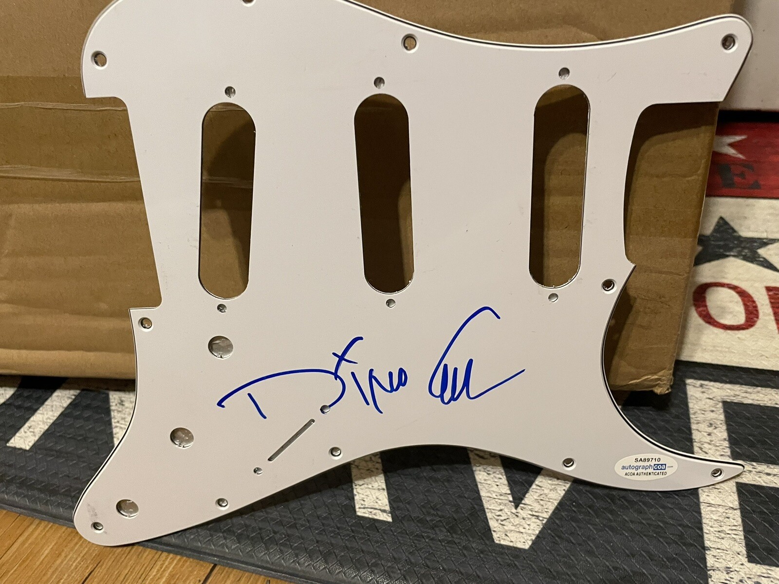 Dino Cazares Signed Guitar Pick Guard Fear Factory Soulfly ACOA Certified METAL