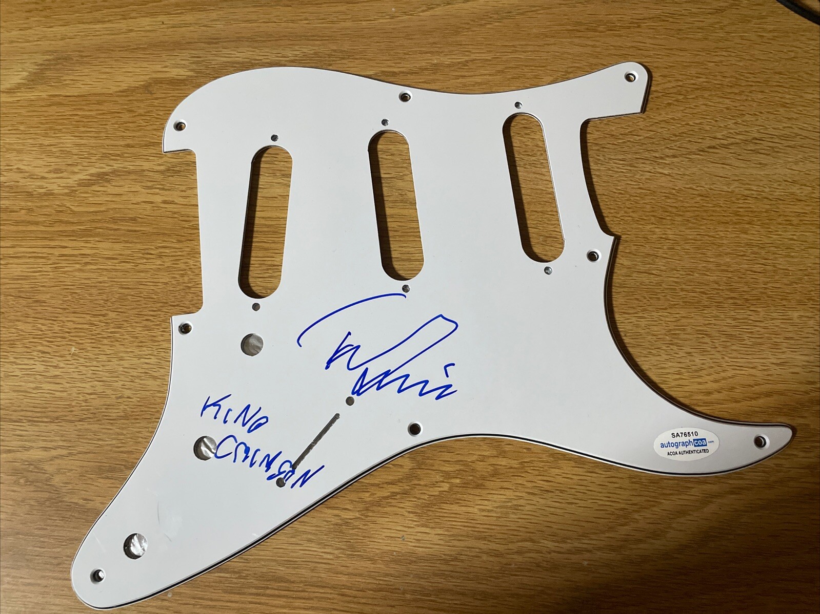 KING CRIMSON TONY LEVIN SIGNED AUTOGRAPHED PICKGUARD ACOA CERTIFIED WITH INSCRIP