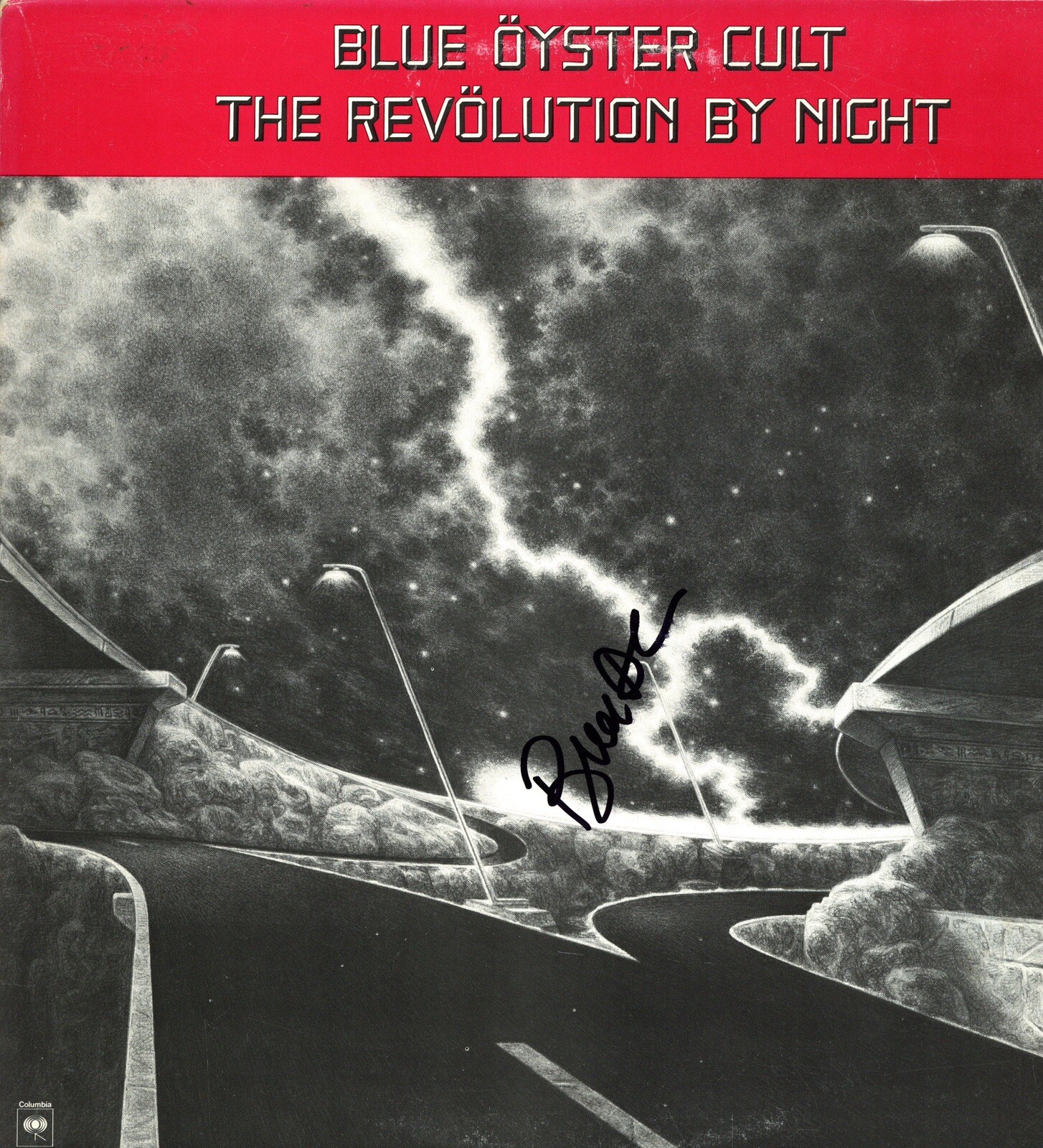 BLUE OYSTER CULT BUCK DHARMA SIGNED THE REVOLUTION BY NIGHT VINYL ACOA COA AUTO