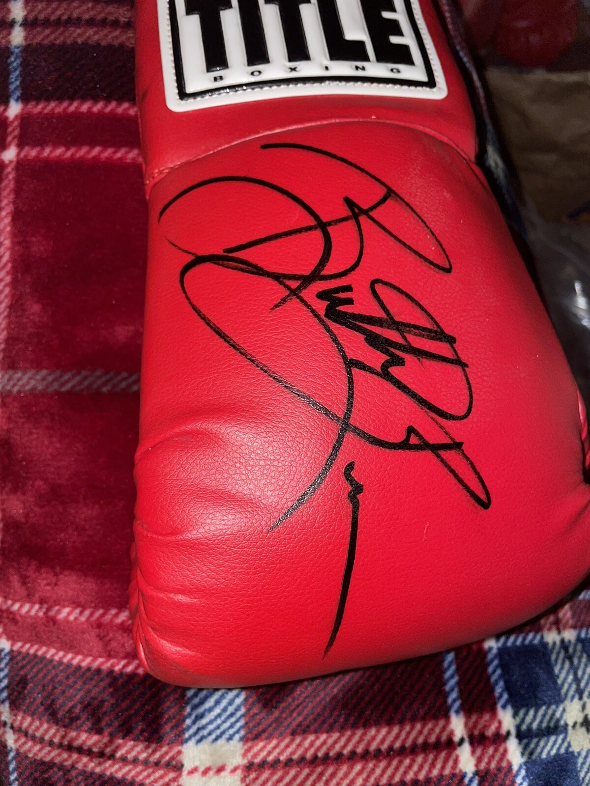Eric 'Butterbean' Esch Signed Red Boxing Glove JSA COA CHAMPION