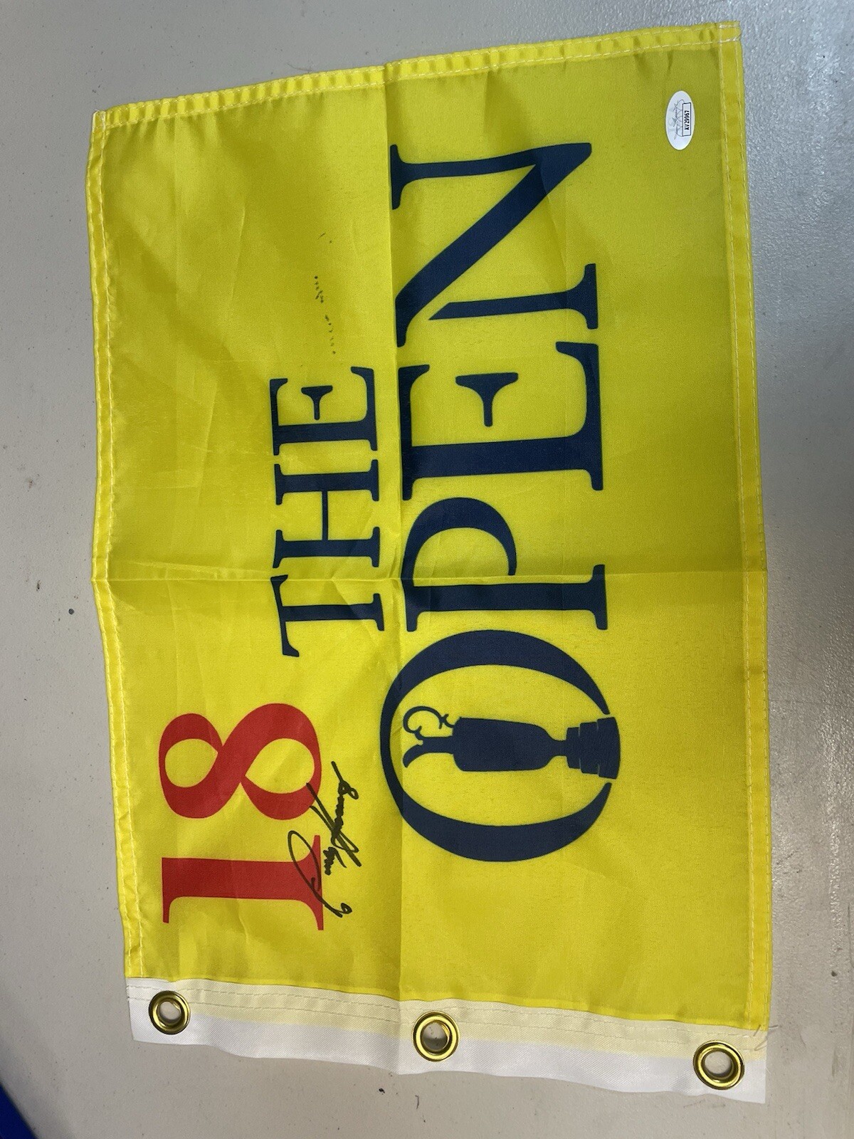PADRAIG HARRINGTON SIGNED AUTOGRAPH BRITISH OPEN PIN FLAG 2x Winner JSA COA HOF