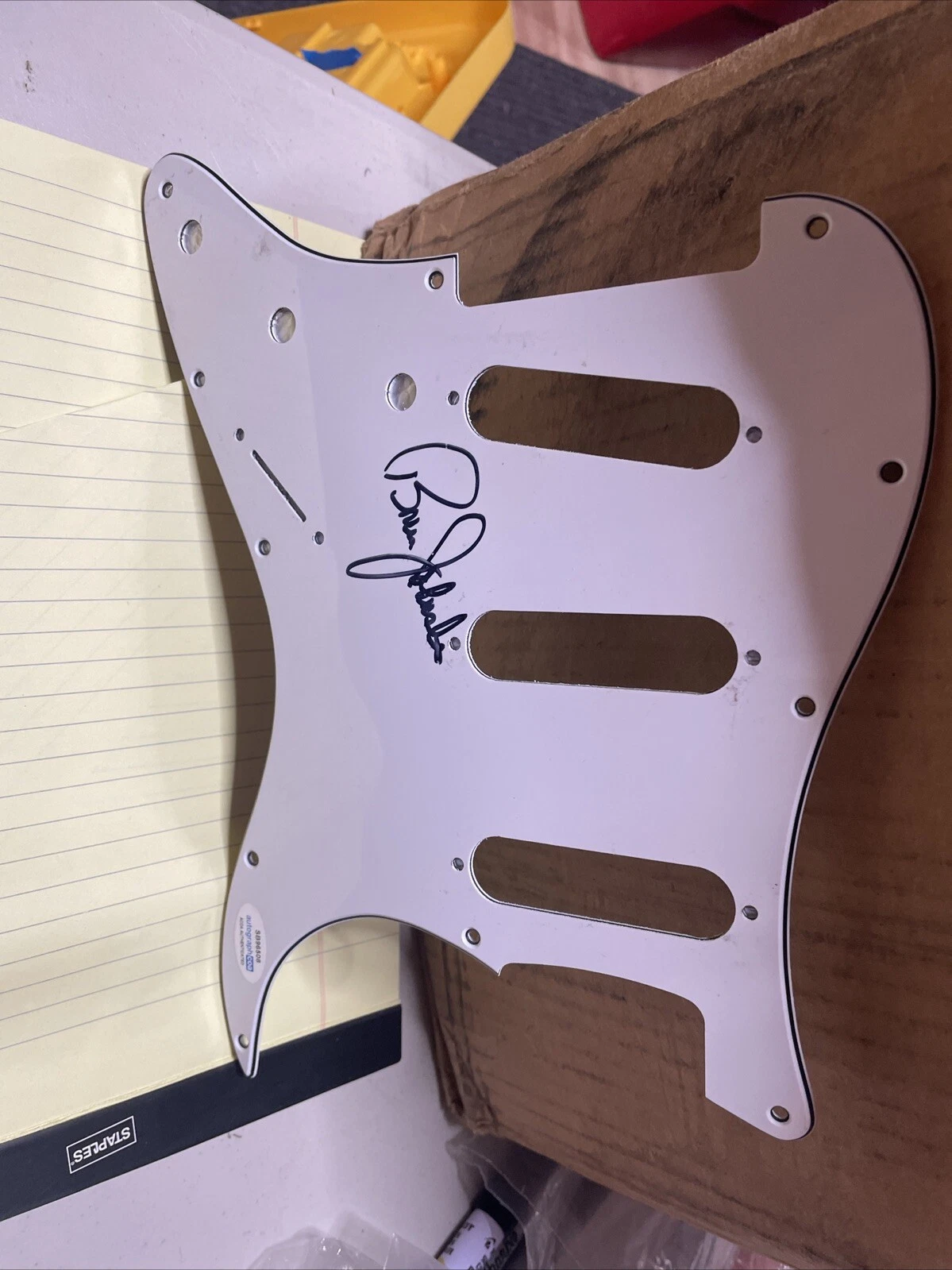 THE BEACH BOYS BRUCE JOHNSTON SIGNED AUTOGRAPHED STRAT PICKGUARD ACOA Certified