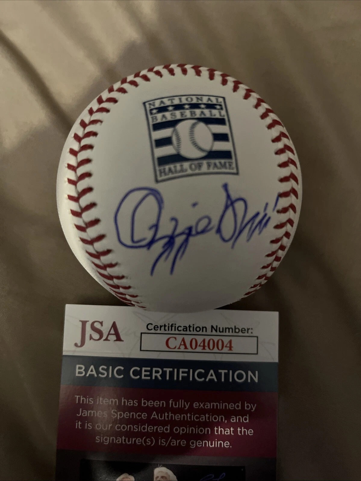 Ozzie Smith St Louis Cardinals Autographed HOF Logo Baseball JSA CERTIFIED ROMLB