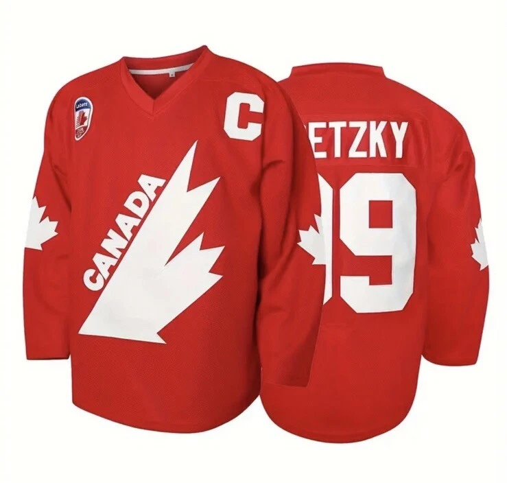 Men's #99 Gretzky Labatt Team Coupe Canada Cup Stitched Hockey Jersey L Red NEW