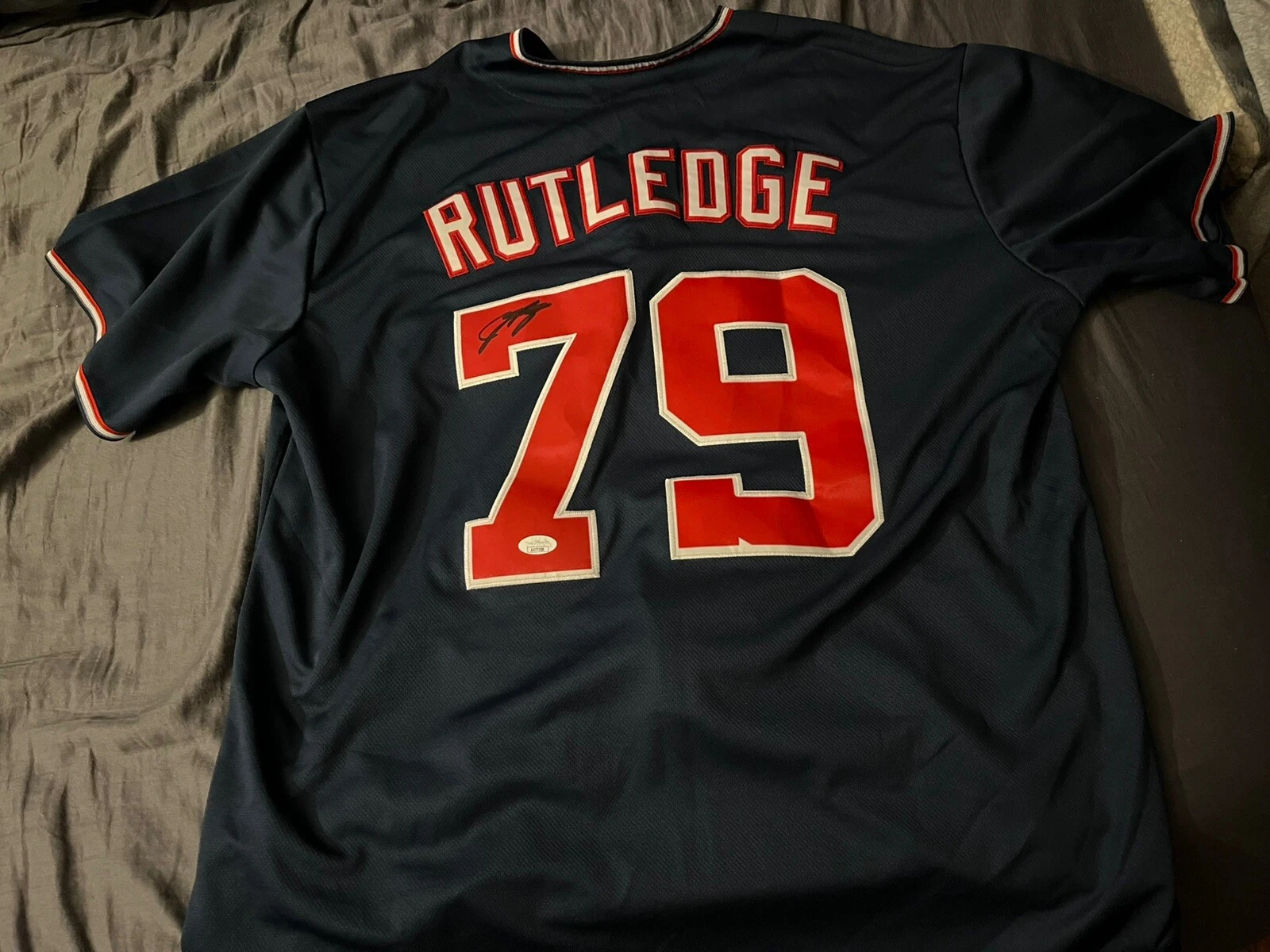 WASHINGTON NATIONALS JACKSON RUTLEDGE SIGNED AUTOGRAPHED JERSEY JSA COA XXL