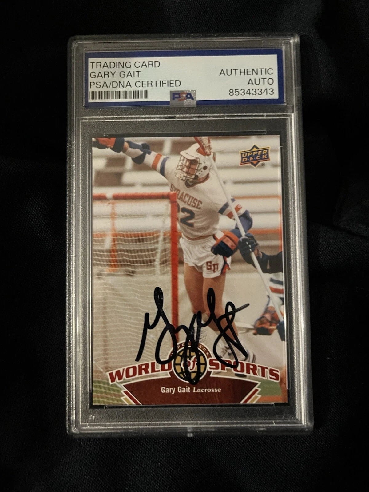 GARY GAIT SIGNED AUTOGRAPH TRADING CARD PSA ENCAP  COA 2010 UD WORLD OF SPORTS