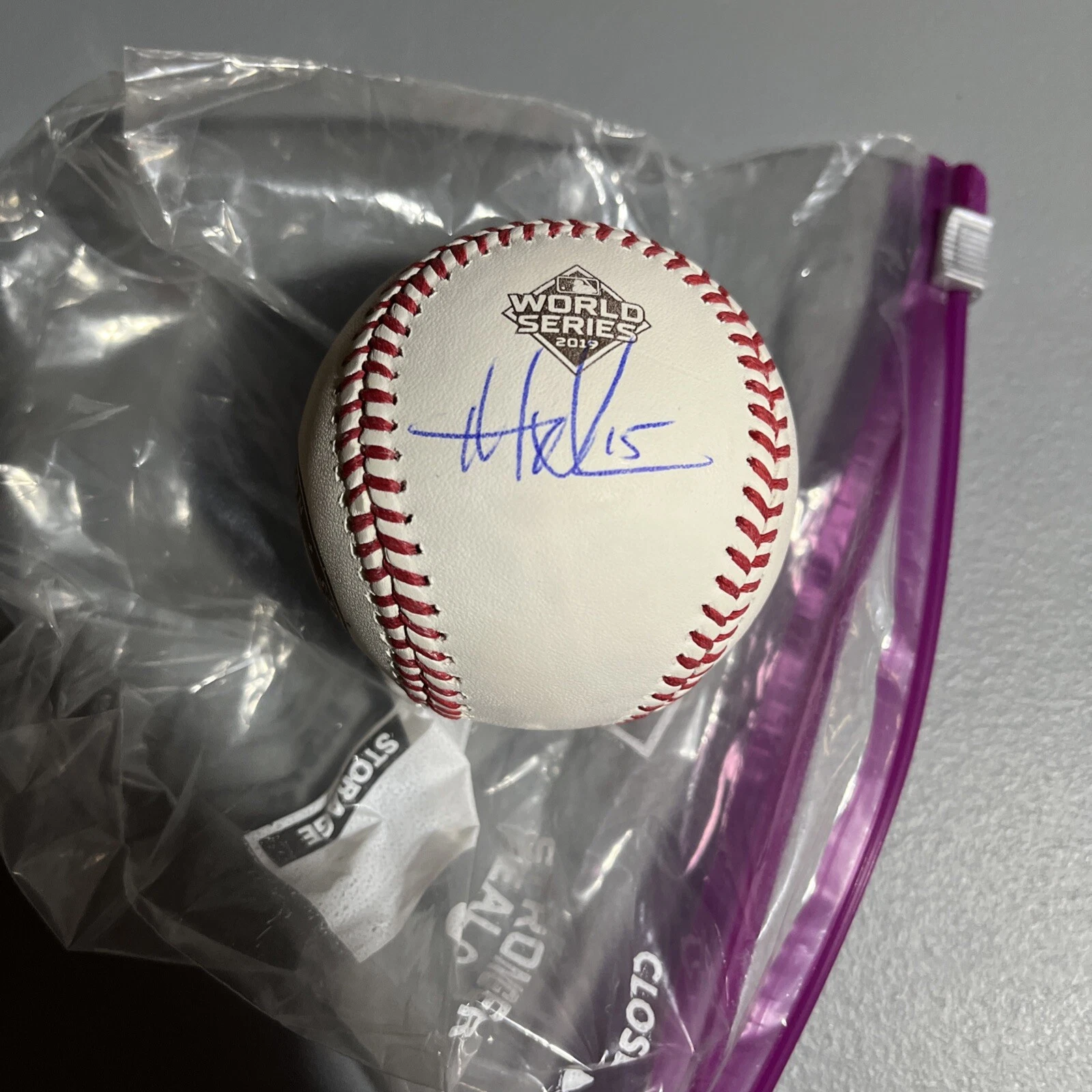 Matt Adams Nationals Autographed 2019 World Series Baseball JSA