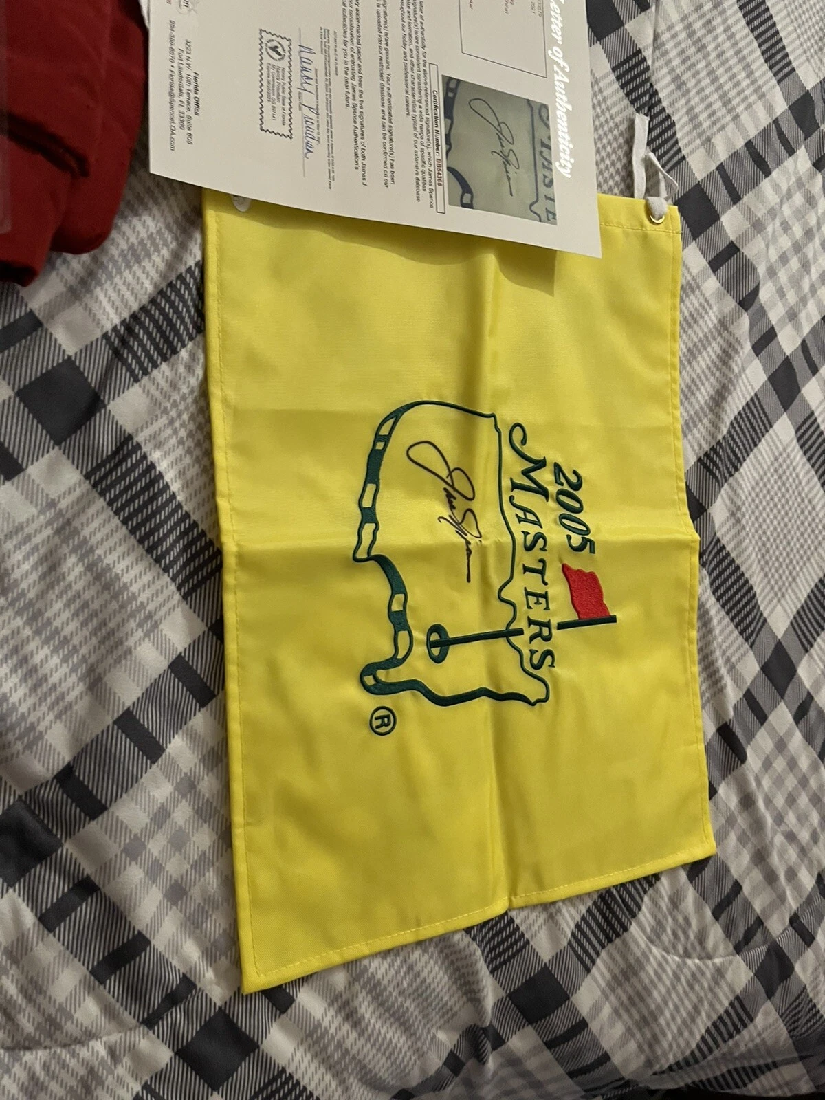 PGA LEGEND Jack Nicklaus 6x Winner Autographed Signed 2005 Masters Flag JSA LOA