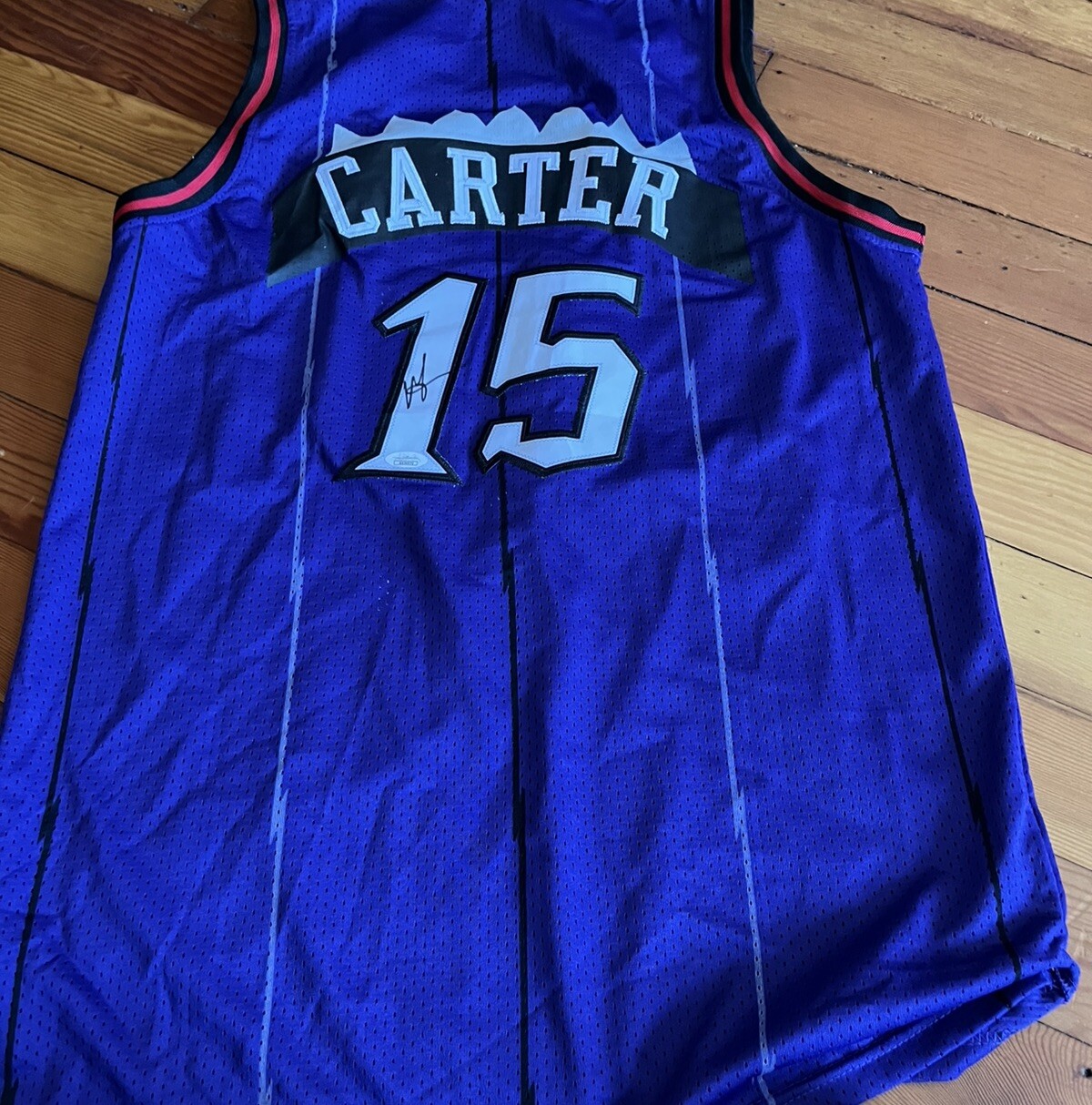 Raptors #15 Vince Carter Hand Signed Jersey JSA COA Autograph Xl