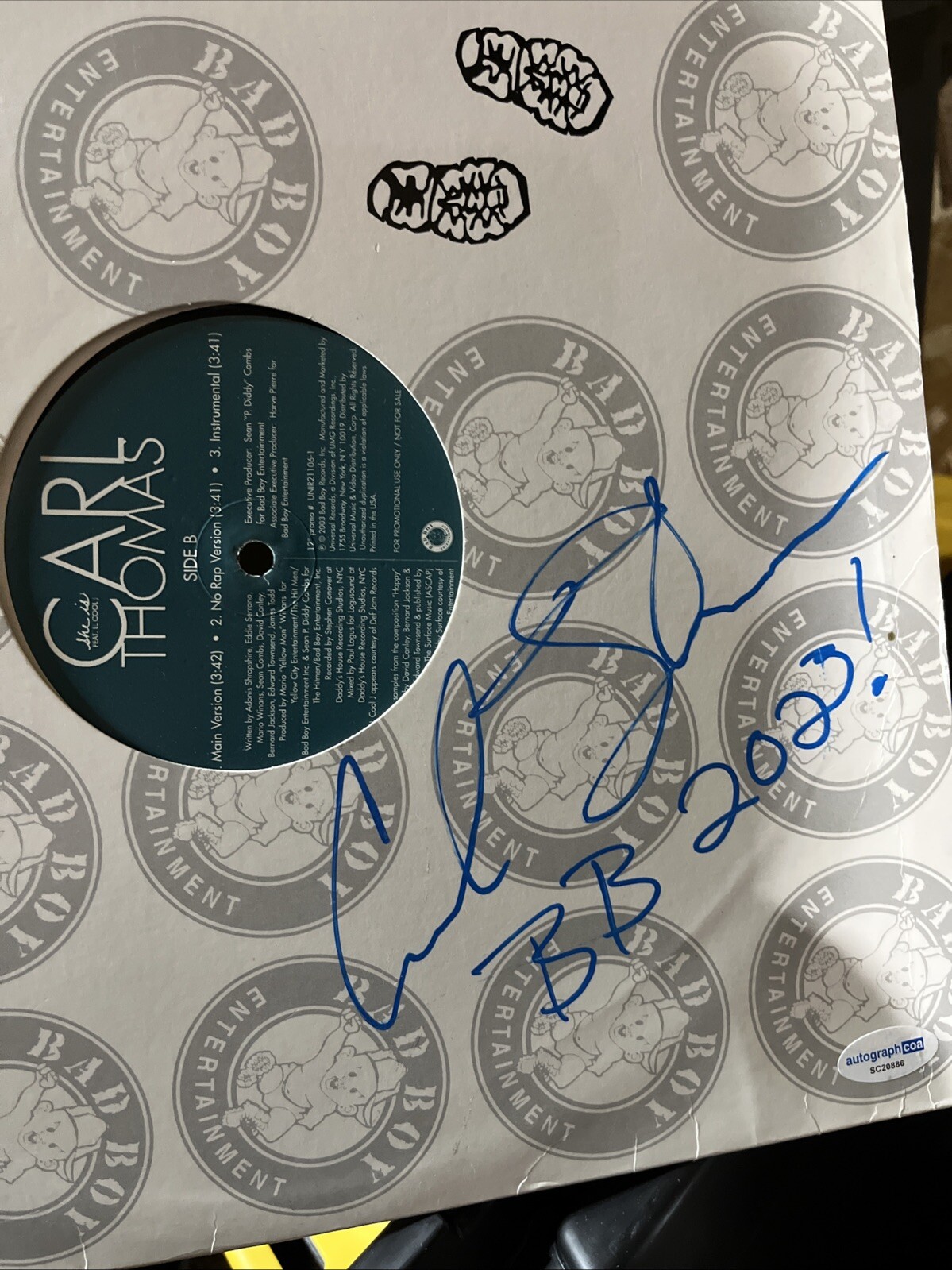 CARL THOMAS SIGNED AUTOGRAPHED VINYL LP R &B ACOA COA WOKE UP