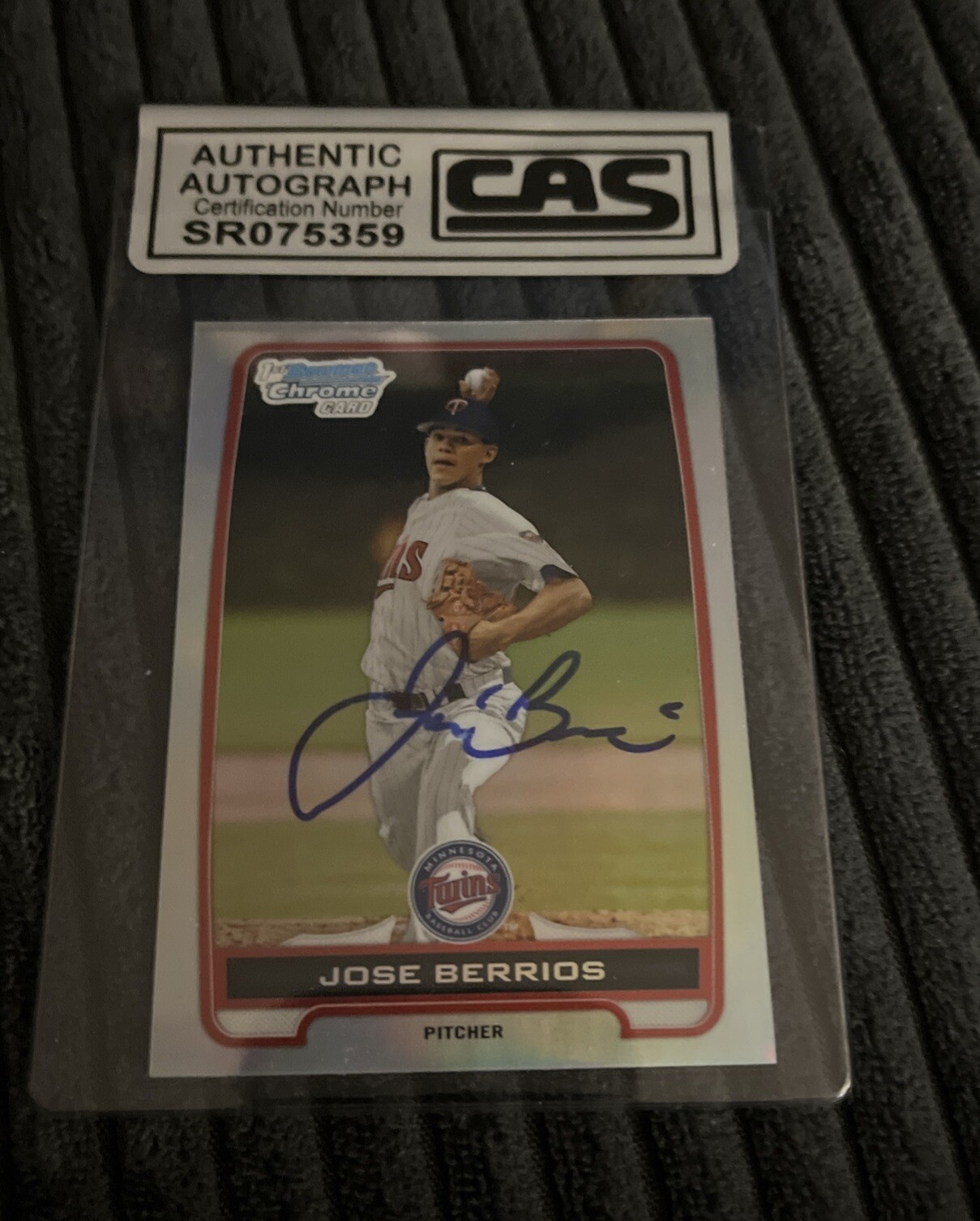 Jose Berrios signed 2012 first 1st Bowman Chrome Topps rookie card RC Jays CAS