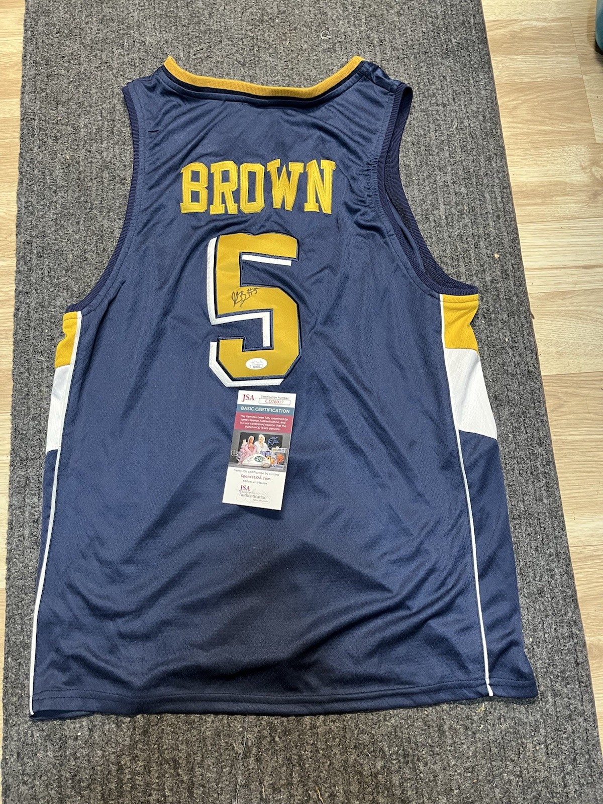 PITTSBURGH PANTHERS GILBERT BROWN SIGNED AUTOGRAPHED JERSEY JSA CERTIFIED LARGE