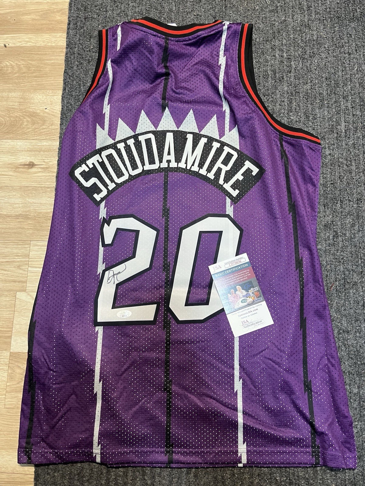 TORONTO RAPTORS DAMON STOUDAMIRE SIGNED AUTOGRAPHED JERSEY JSA CERTIFIED