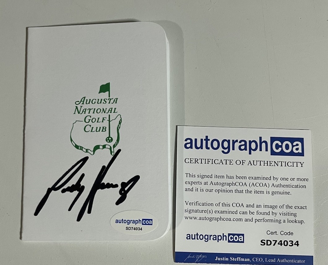 PADRAIG HARRINGTON SIGNED AUTOGRAPH MASTERS SCORECARD GOLF CHAMPION ACOA B OPEN