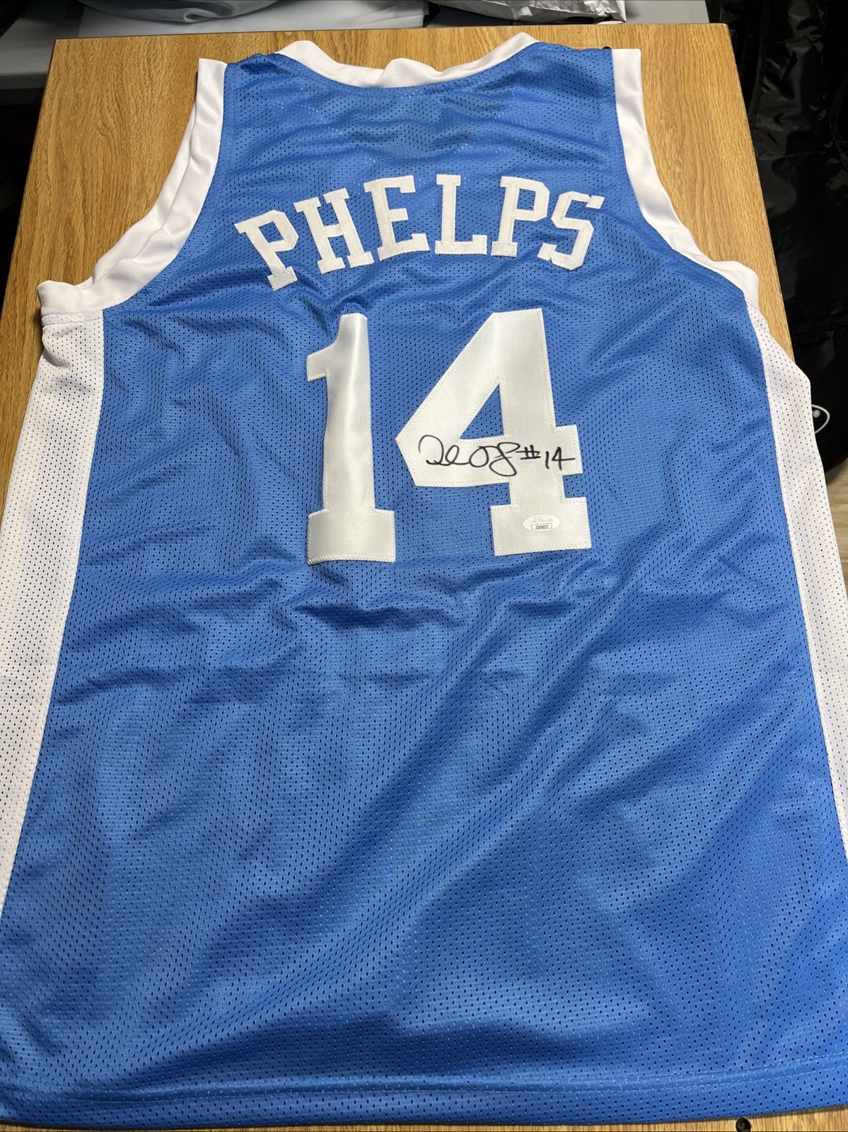 NORTH CAROLINA TARHEELS-DERRICK PHELPS SIGNED AUTOGRAPH JERSEY JSA COA 🏀 XL