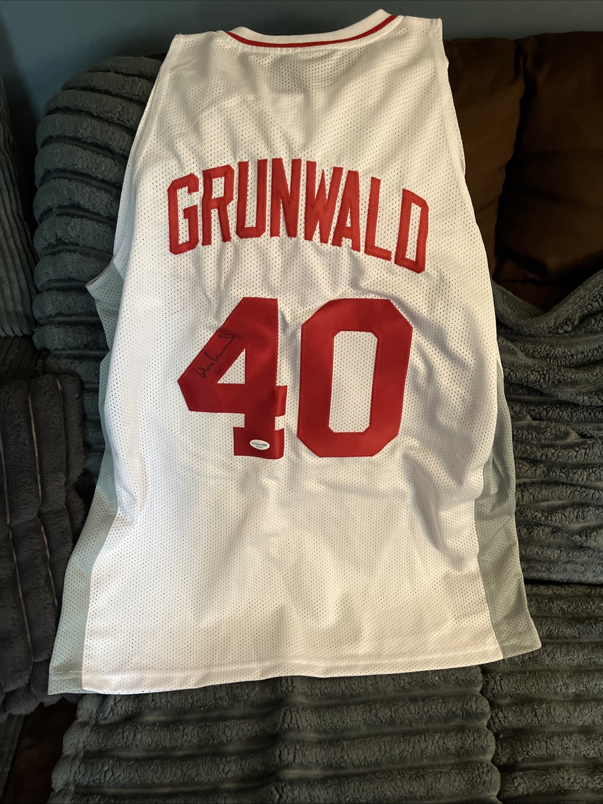 INDIANA HOOSIERS-GLEN GRUNWALD SIGNED AUTOGRAPH JERSEY ACOA COA 1981 CHAMP