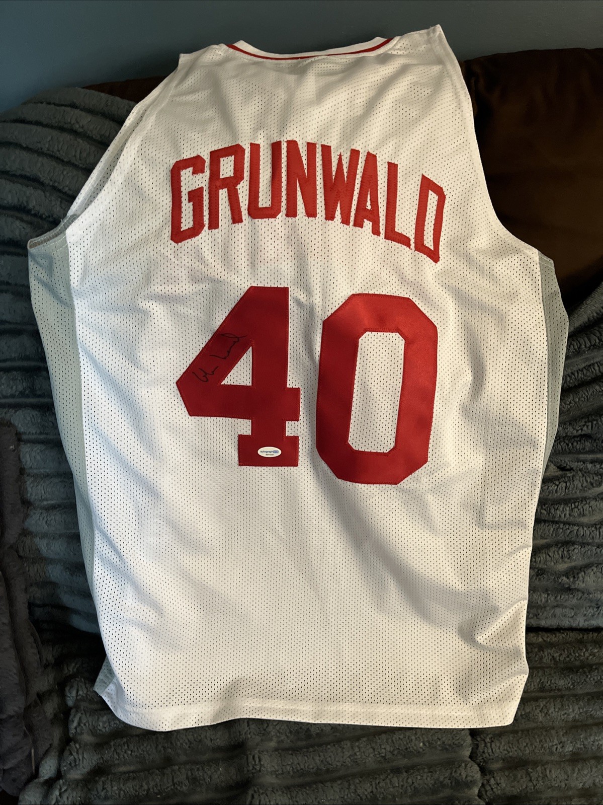 INDIANA HOOSIERS-GLEN GRUNWALD SIGNED AUTOGRAPH JERSEY ACOA COA 1981 CHAMP