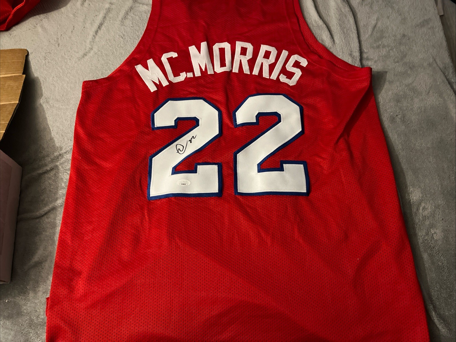 Marcus Morris Signed Autographed Kansas Jayhawks Jersey JSA Certified BOSTON PHX