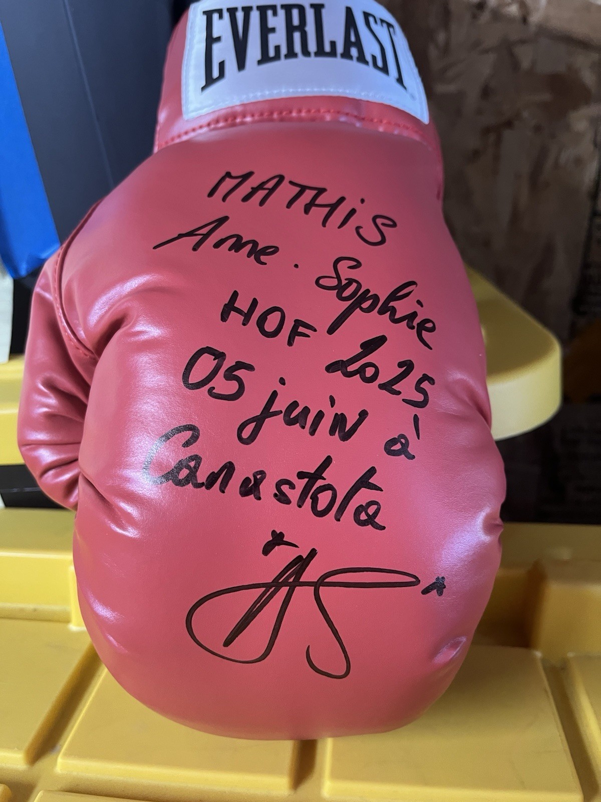 Anne Sophie Mathis SIGNED AUTOGRAPHED BOXING GLOVE JSA COA HOF 2025 Champion
