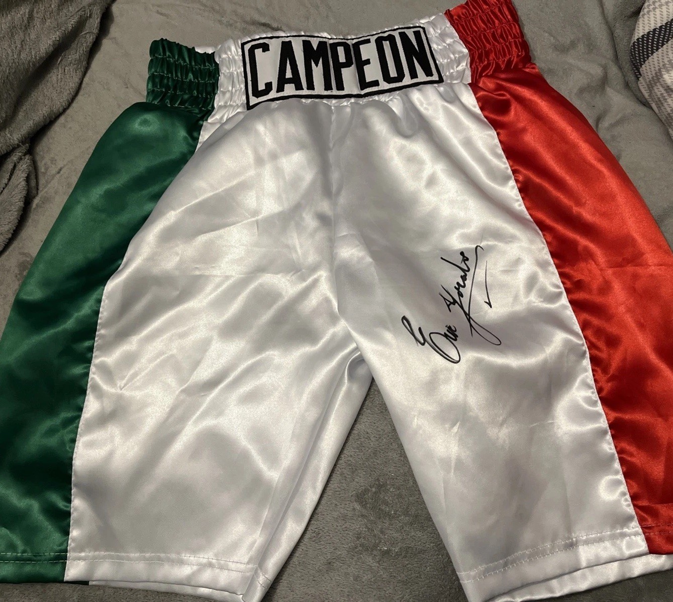 ERIK MORALES  SIGNED AUTOGRAPH BOXING TRUNKS CHAMPION HOF JSA COA