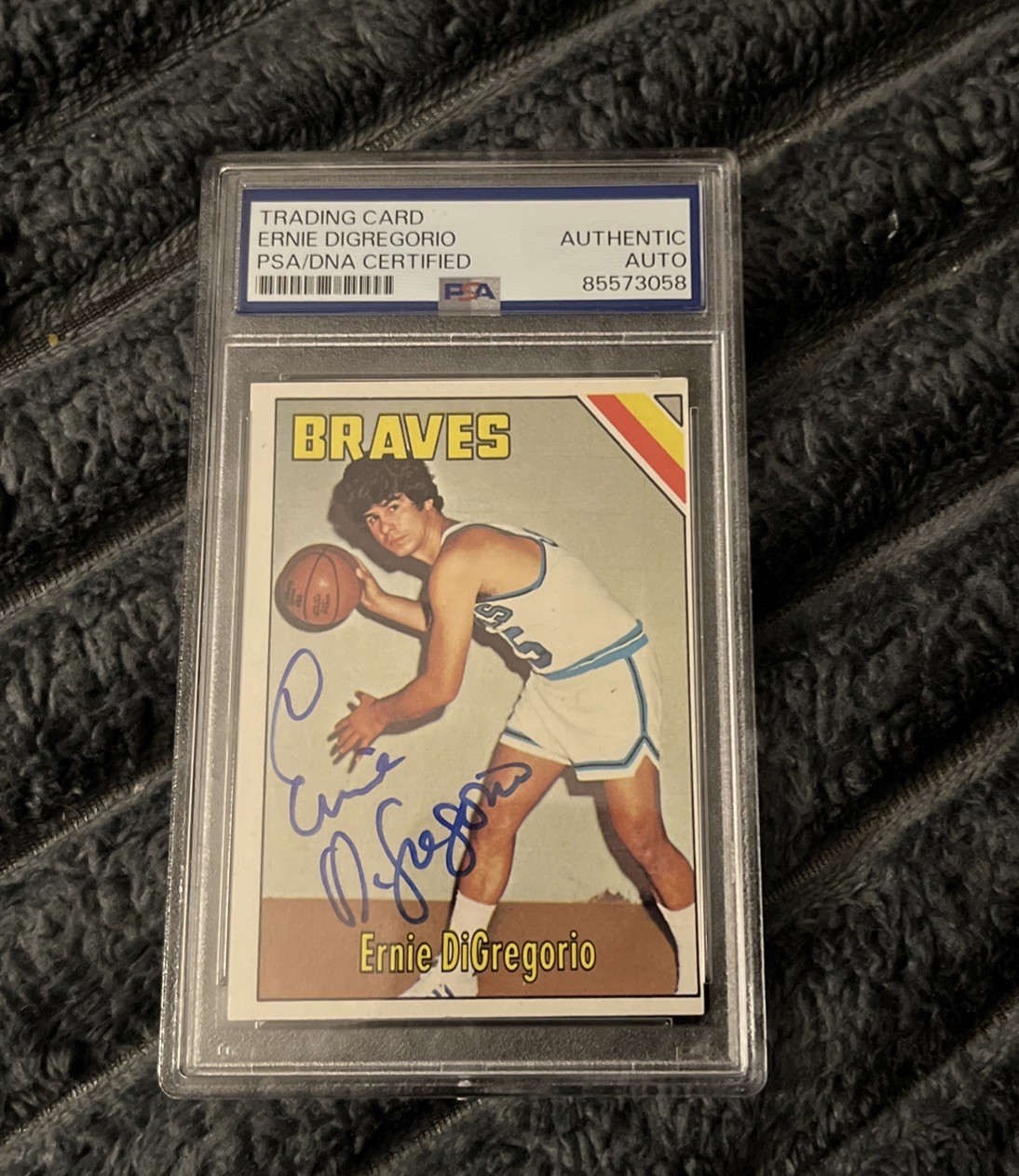 ERNIE DIGREGORIO SIGNED AUTOGRAPHED CARD 1975-76 PSA ENCAPSULATED ROY 1974 BUFF