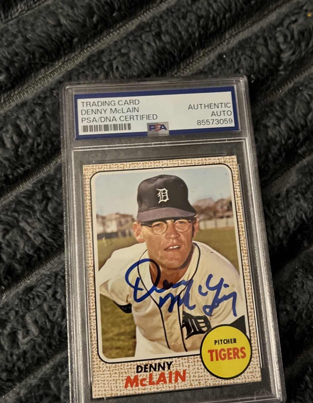 Denny McLain Signed Autographed 1968 Topps Autograph PSA DNA ENCAPSULATION