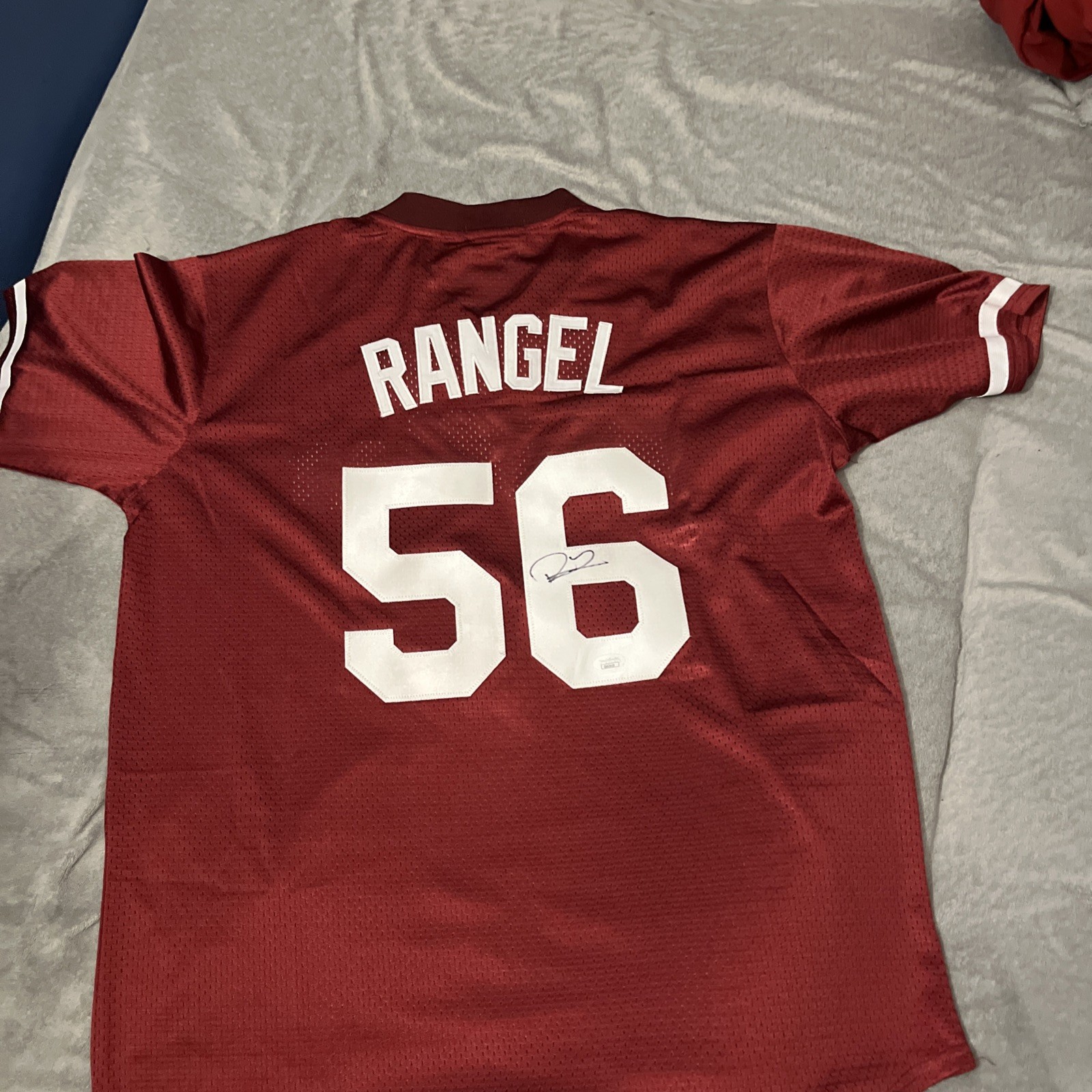PHILADELPHIA PHILLIES- ALAN RANGEL SIGNED AUTOGRAPH JERSEY LARGE JSA CERTIFIED