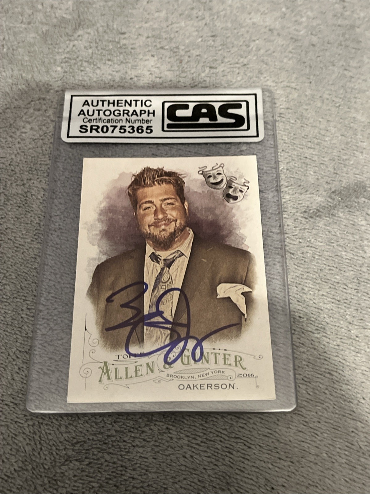 BIG JAY OAKERSON AUTOGRAPHED 2016 ALLEN & GINTER COMEDIAN #243 CAS COA