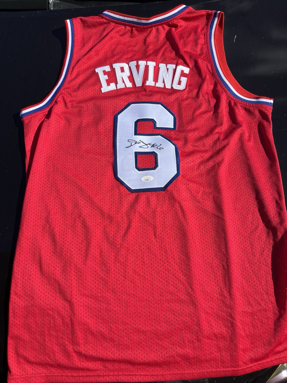 Julius Erving 76ers Signed autographed Red Jersey Dr J Basketball Legend Hof JSA