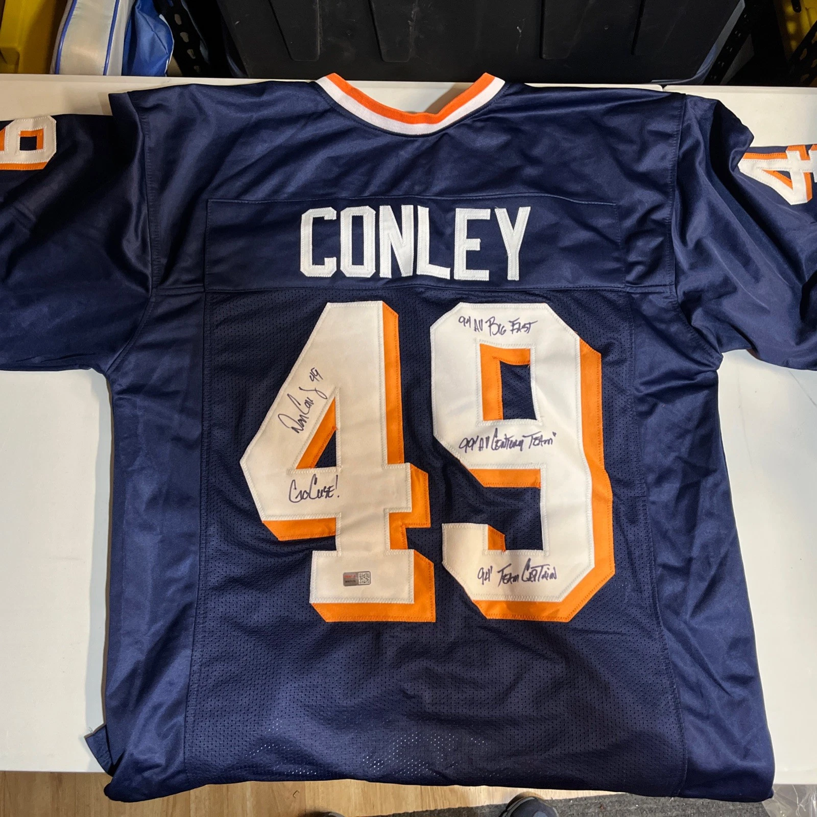 SYRACUSE ORANGE-DAN CONLEY SIGNED AUTOGRAPH JERSEY TRI STAR COA CUSE 🏈