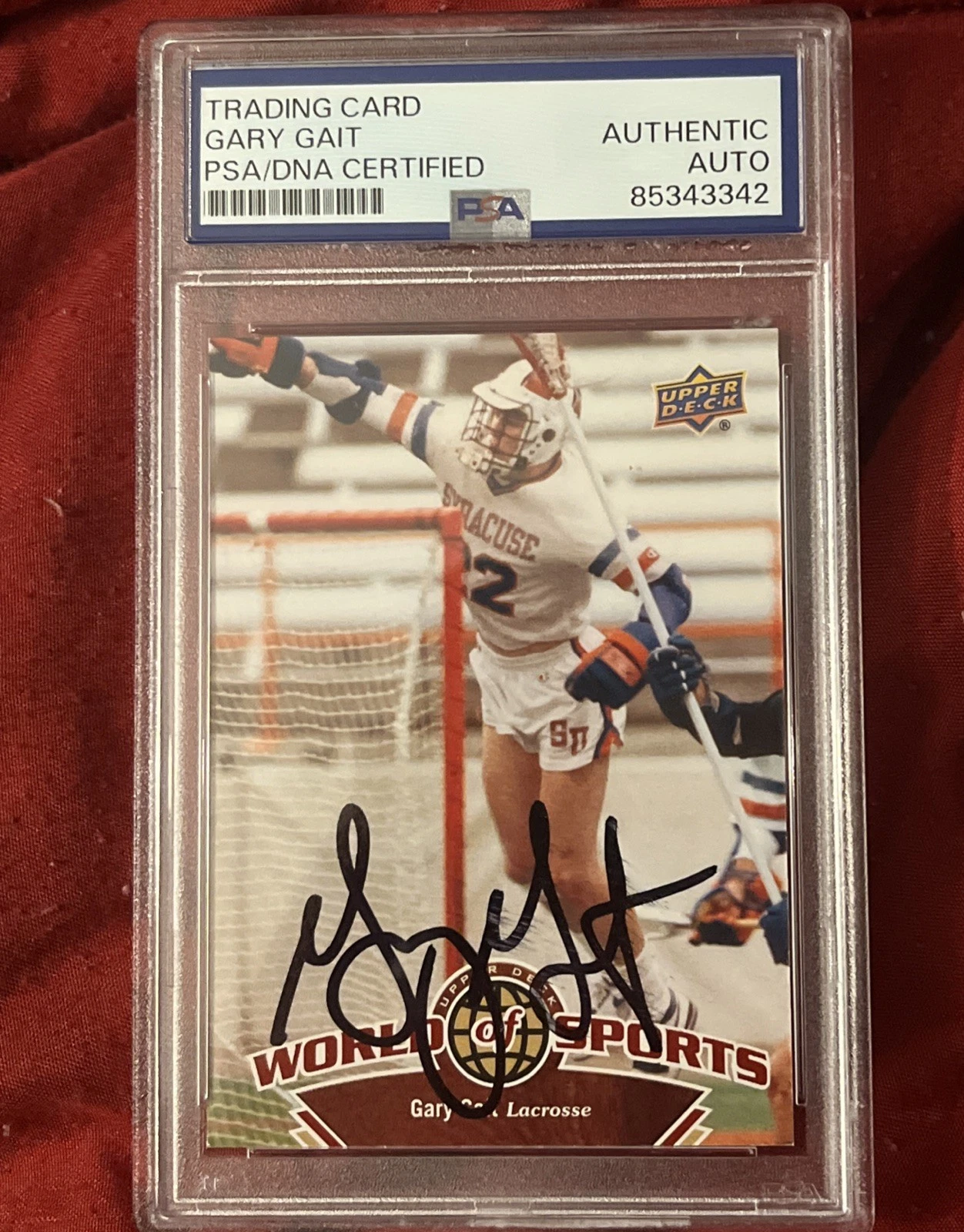 GARY GAIT SIGNED AUTOGRAPH TRADING CARD PSA ENCAP  COA 2010 UD WORLD OF SPORTS